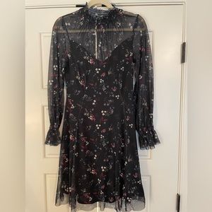 Asos black floral maternity dress